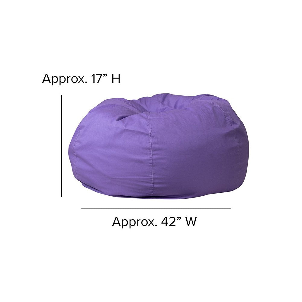 Oversized Solid Purple Bean Bag Chair for Kids and Adults