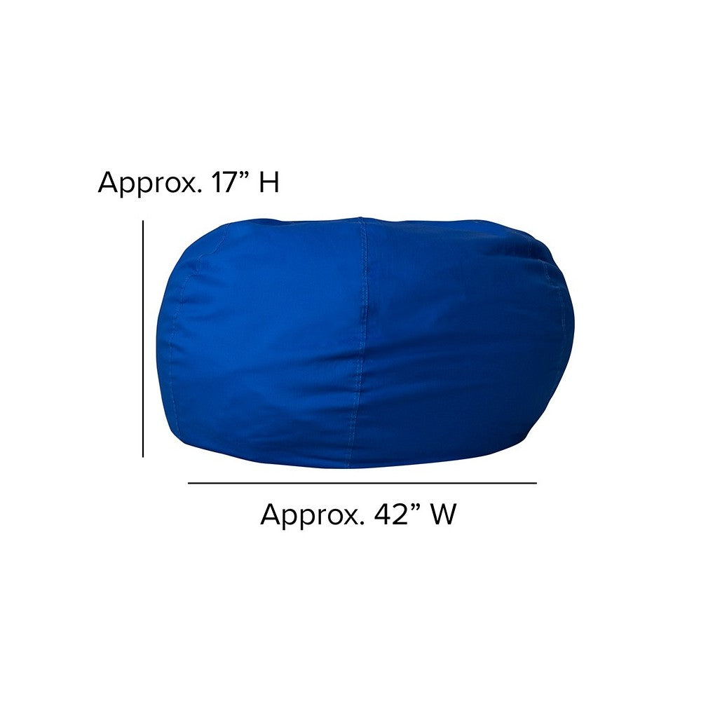 Oversized Solid Royal Blue Bean Bag Chair for Kids and Adults