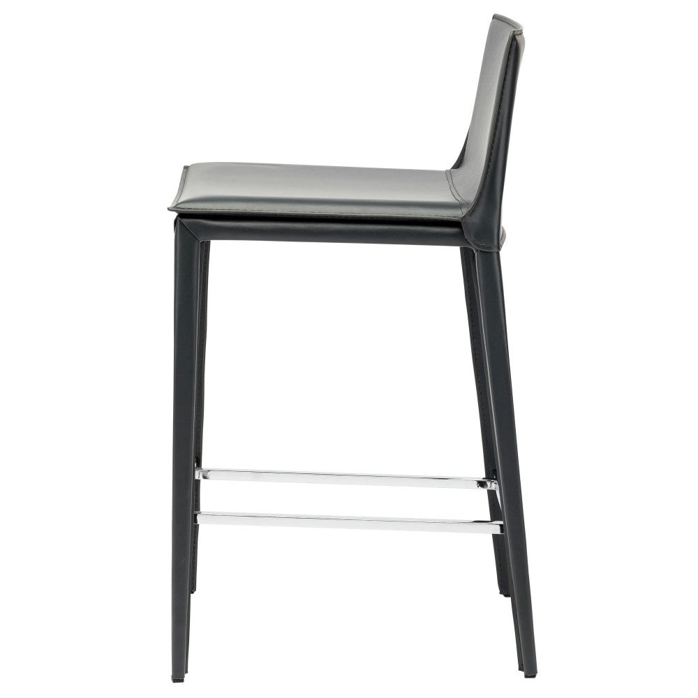 Palma Dark Gray Leather Counter Stool