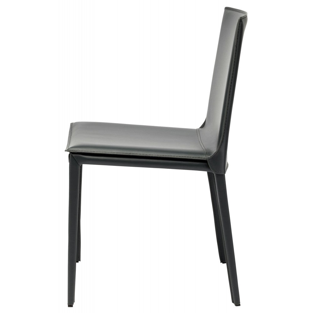 Palma Dark Gray Leather Dining Chair