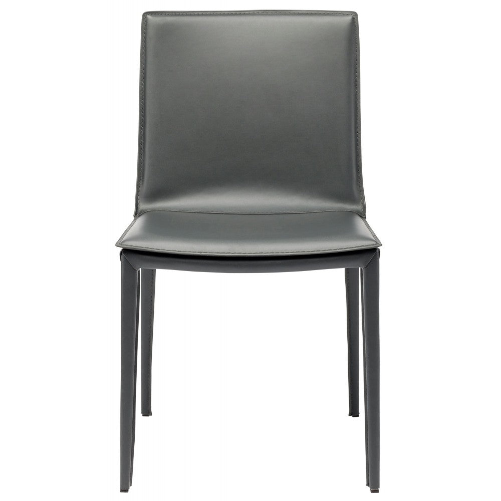 Palma Dark Gray Leather Dining Chair