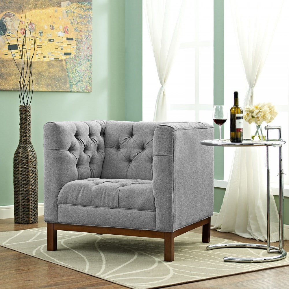 Panache Upholstered Fabric Armchair, Expectation Gray