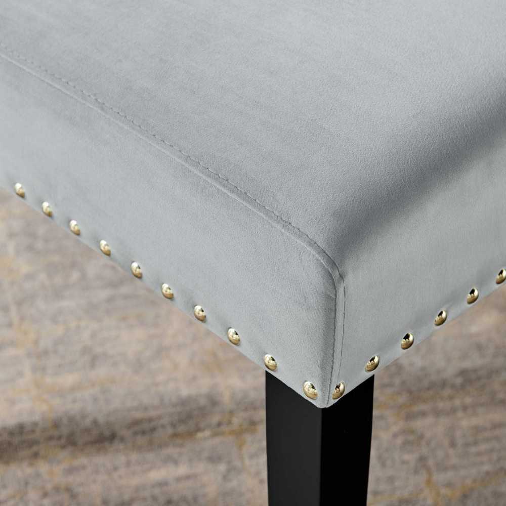 Parcel Performance Velvet Dining Side Chairs - Set of 2, Light Gray