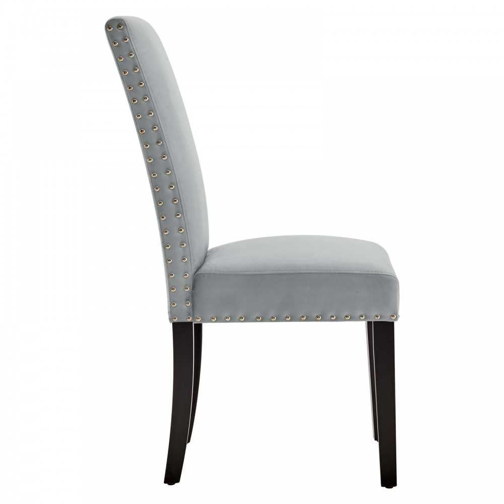 Parcel Performance Velvet Dining Side Chairs - Set of 2, Light Gray
