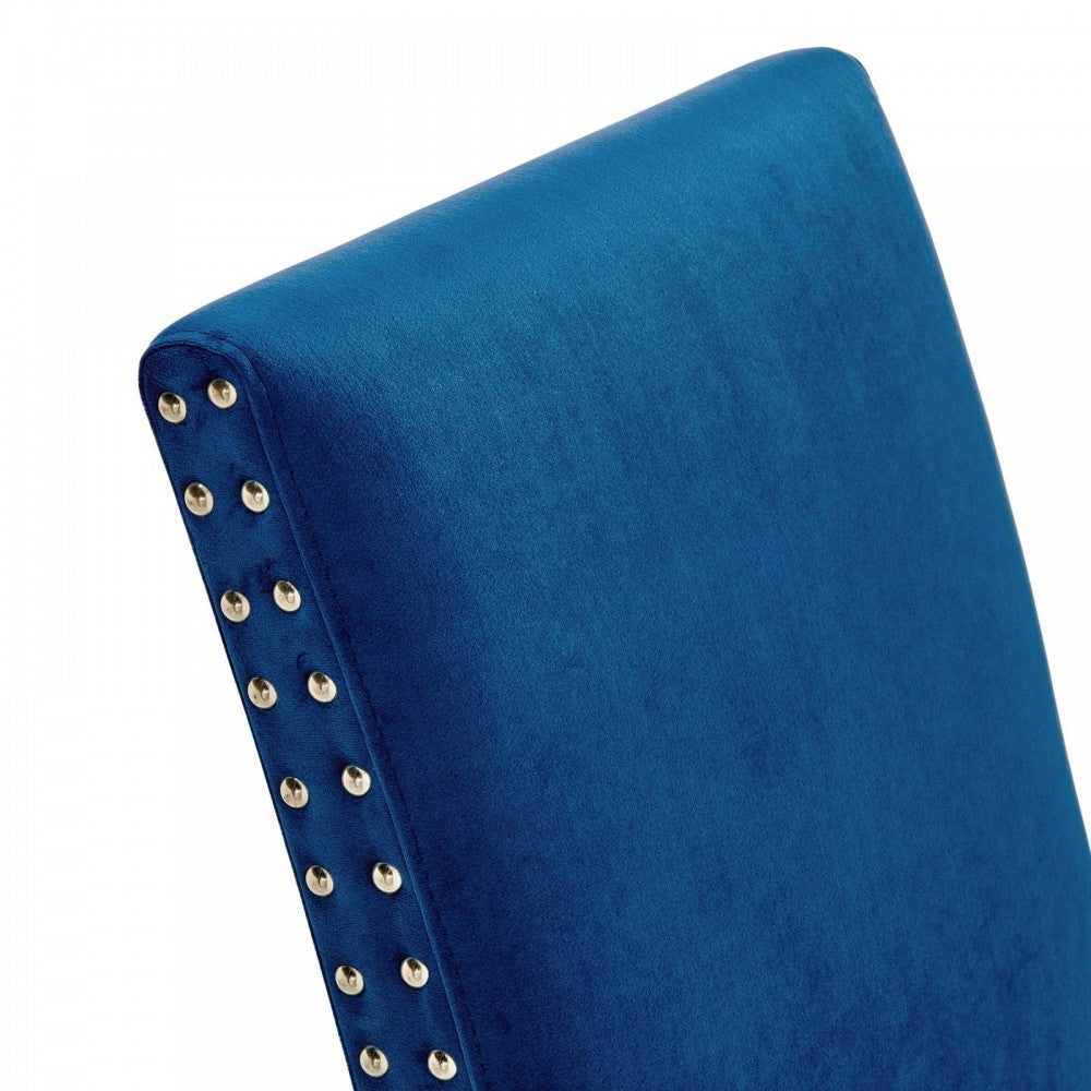 Parcel Performance Velvet Dining Side Chairs - Set of 2, Navy