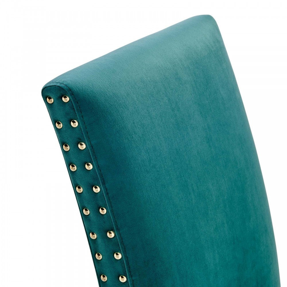 Parcel Performance Velvet Dining Side Chairs - Set of 2, Teal