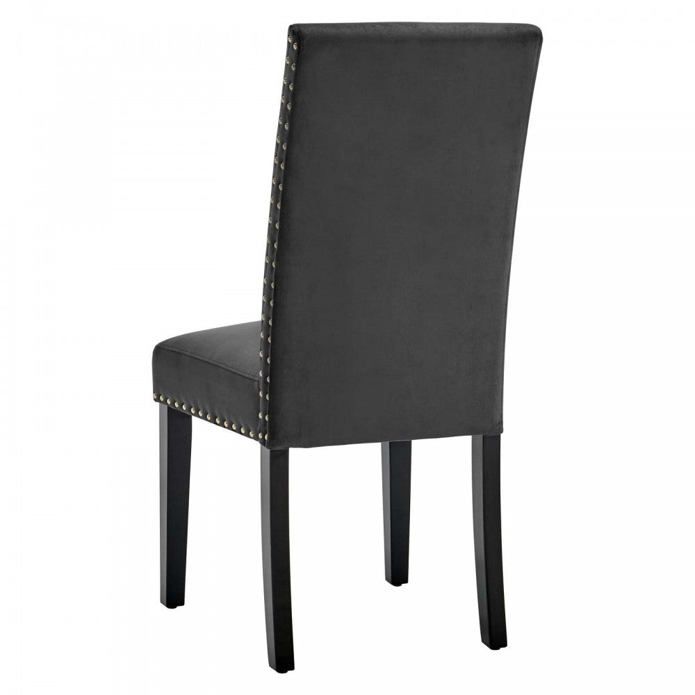 Parcel Performance Velvet Dining Side Chairs - Set of 2, Charcoal