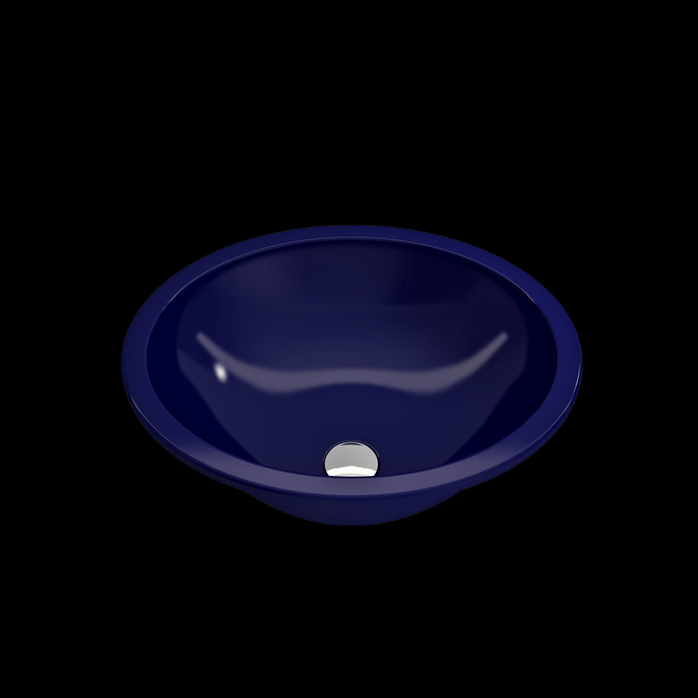 Parma Undermount Sink Fireclay 22 in. with Overflow in Sapphire Blue