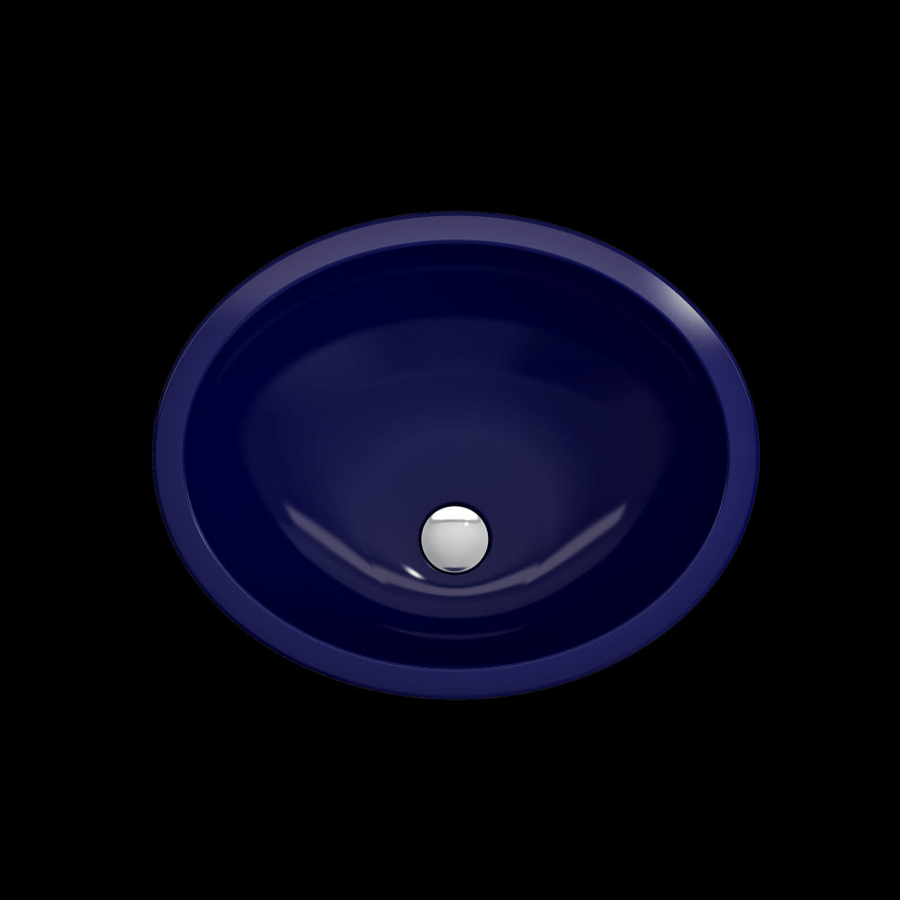 Parma Undermount Sink Fireclay 22 in. with Overflow in Sapphire Blue