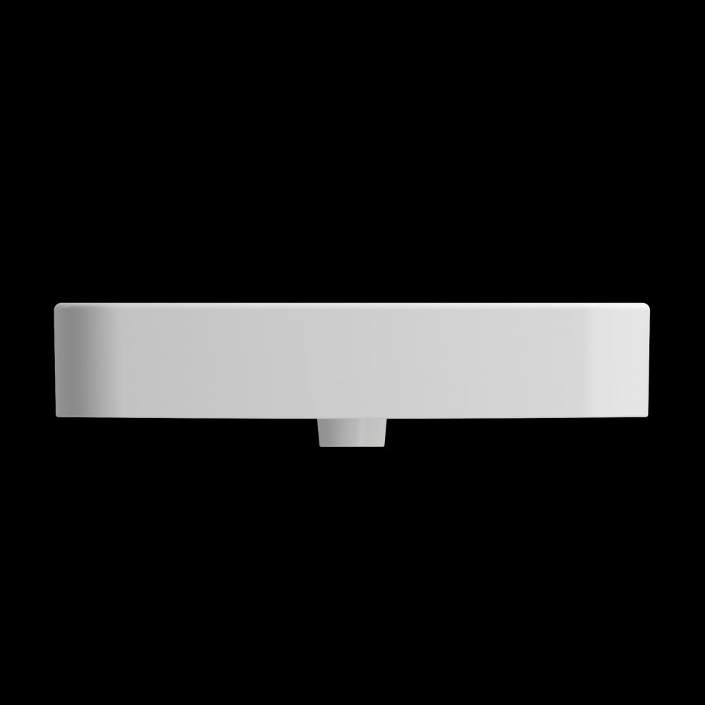 Parma Wall-Mounted Sink Fireclay 25.5 in. 1-Hole with Overflow in Matte White