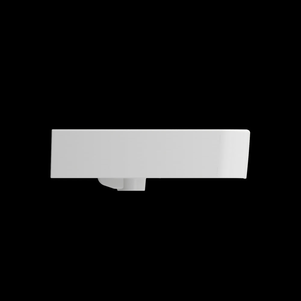 Parma Wall-Mounted Sink Fireclay 25.5 in. 1-Hole with Overflow in Matte White