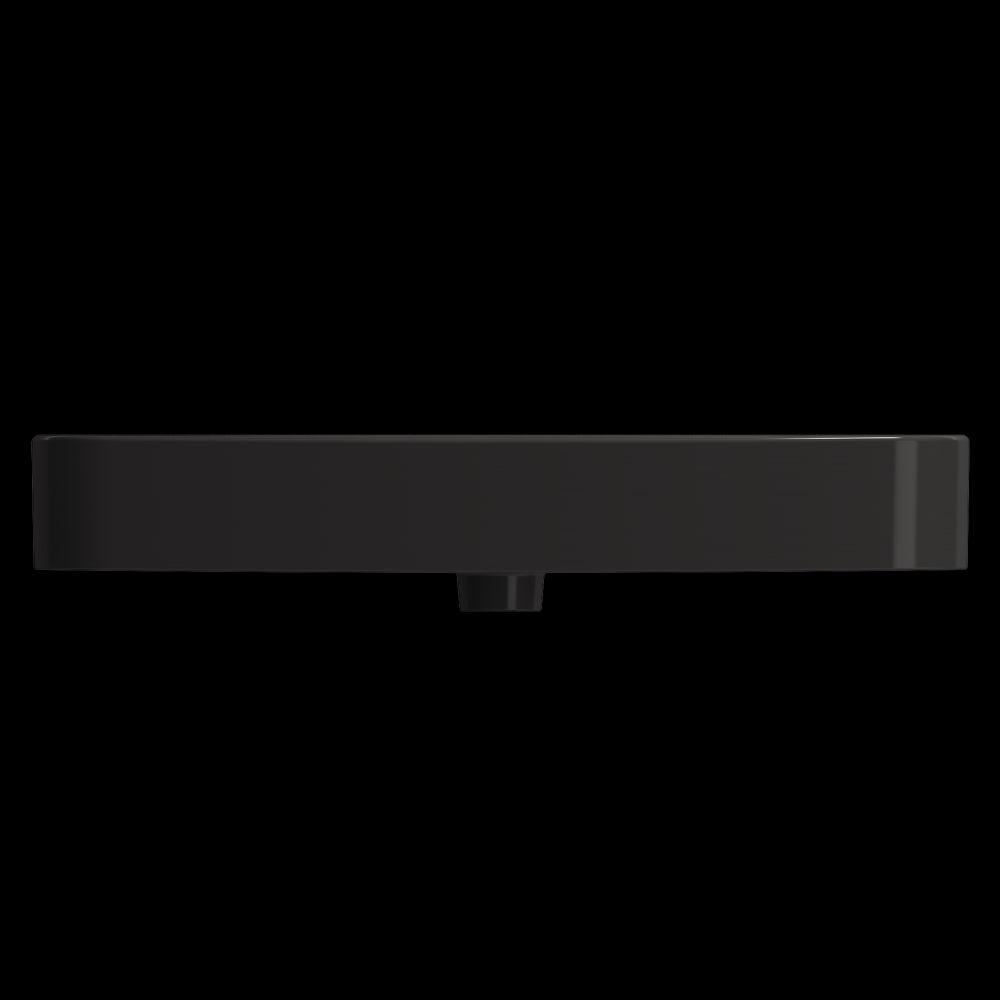 Parma Wall-Mounted Sink Fireclay 33.5 in. 1-Hole with Overflow in Matte Black