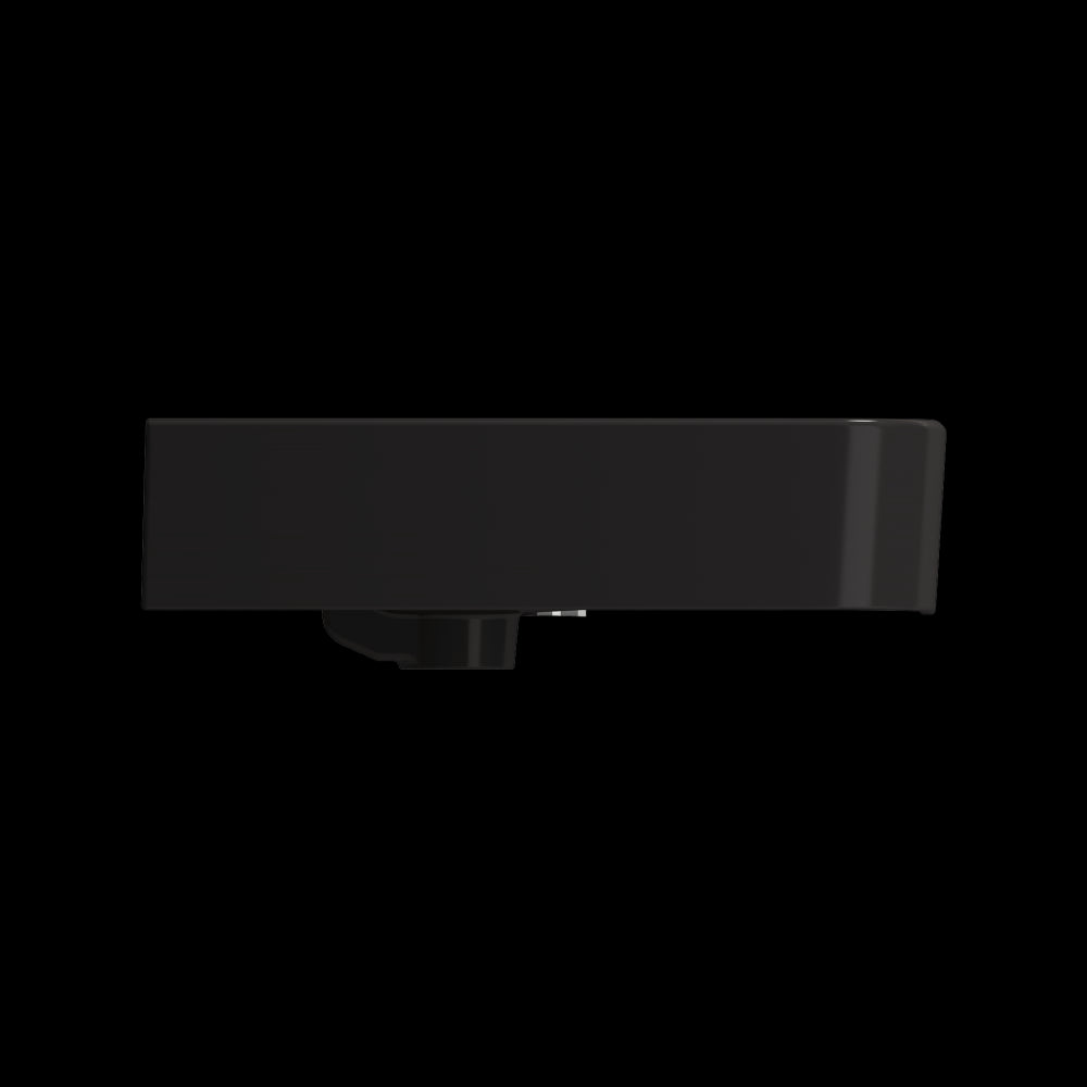 Parma Wall-Mounted Sink Fireclay 33.5 in. 1-Hole with Overflow in Matte Black