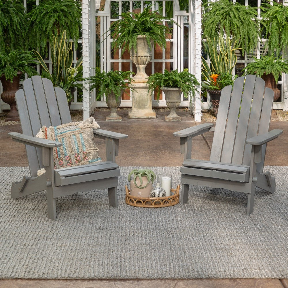 Patio Wood Adirondack Chair - Gray Wash