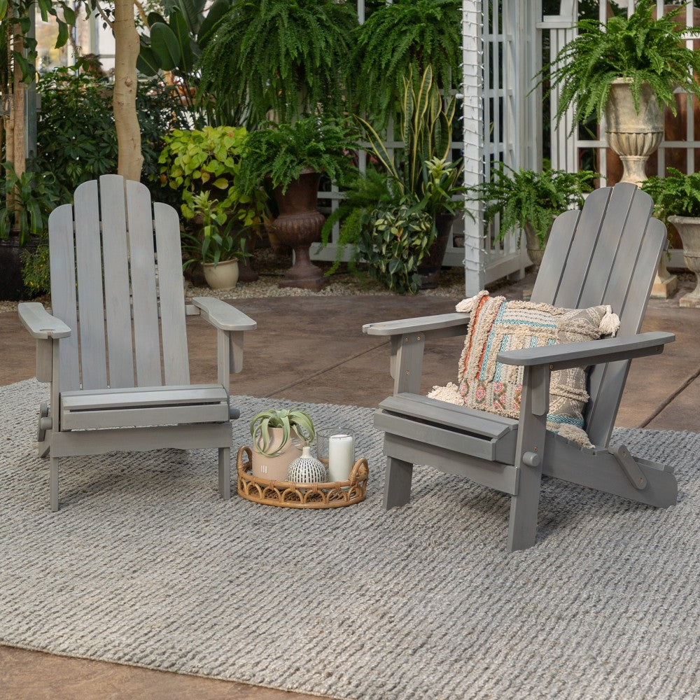 Patio Wood Adirondack Chair - Gray Wash