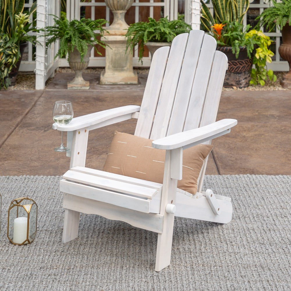 Patio Wood Adirondack Chair - White Wash