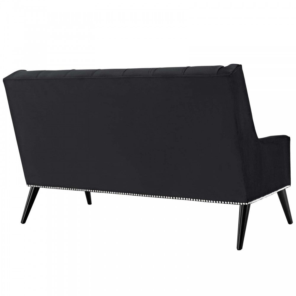 Peruse Performance Velvet Loveseat, Black