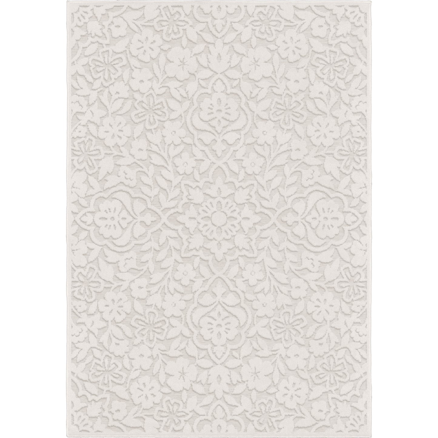 Orian Boucle' Cottage Floral Natural 93"X130"