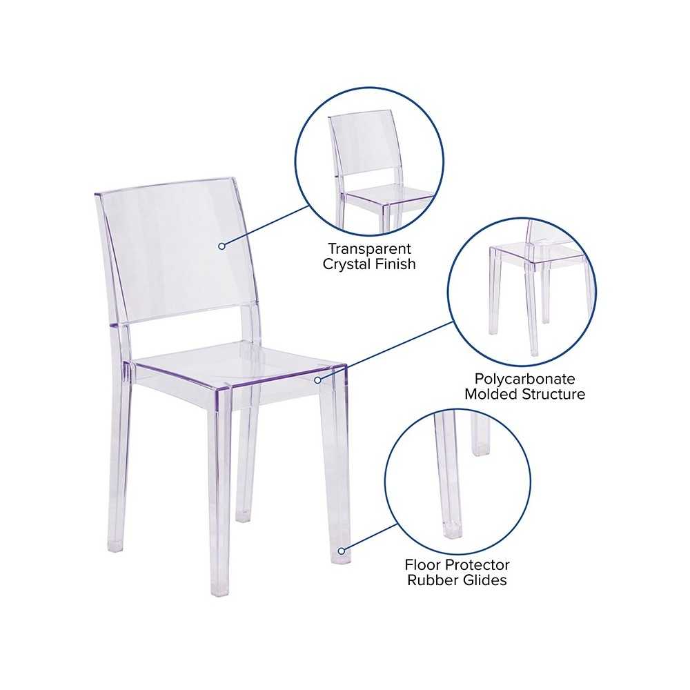 Phantom Series Transparent Stacking Side Chair