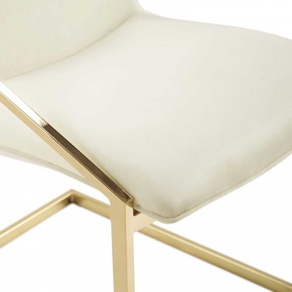 Pitch Dining Armchair Performance Velvet Set of 2, Gold Ivory