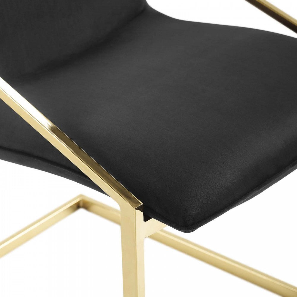 Pitch Performance Velvet Dining Armchair, Gold Black