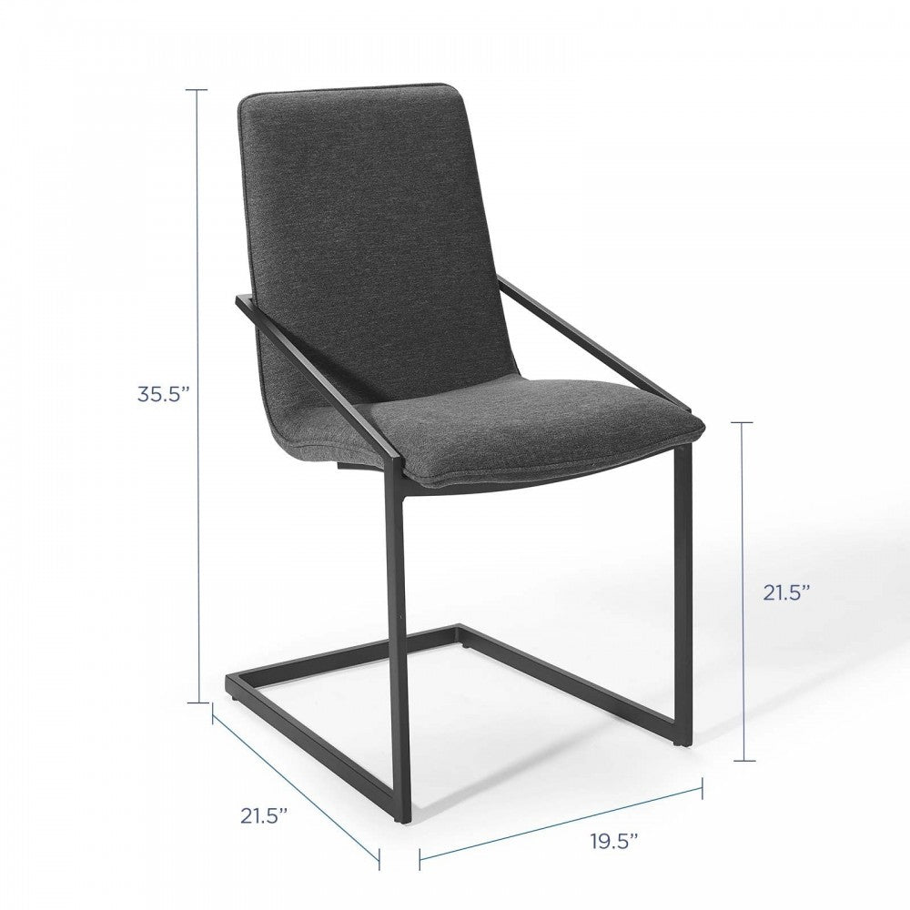 Pitch Upholstered Fabric Dining Armchair, Black Charcoal