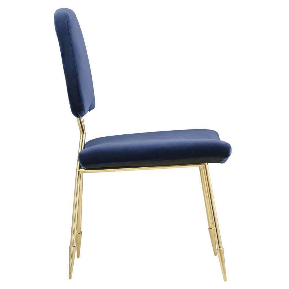 Ponder Performance Velvet Dining Side Chair, Navy