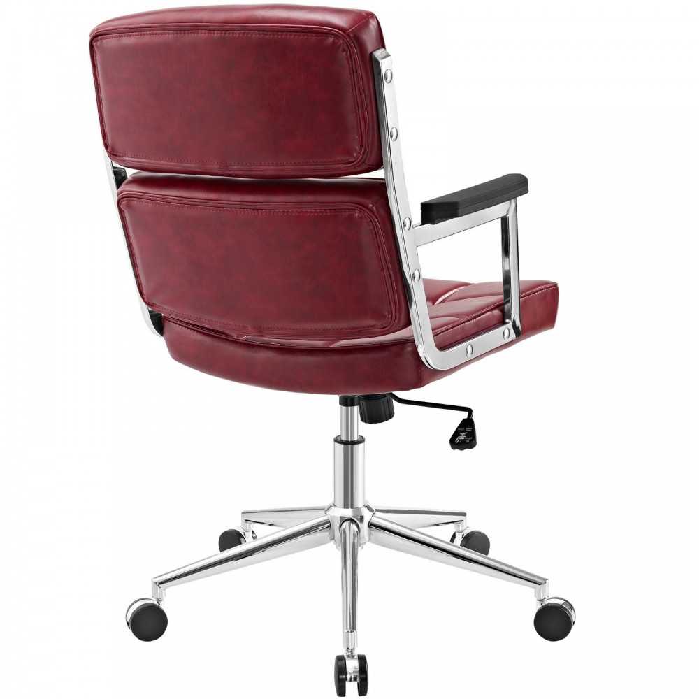 Portray Highback Upholstered Vinyl Office Chair, Red