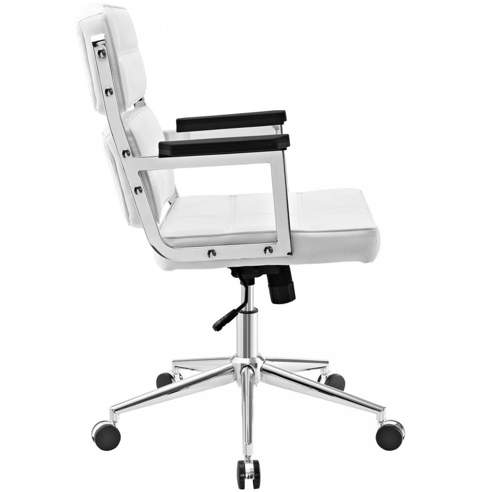 Portray Highback Upholstered Vinyl Office Chair, White