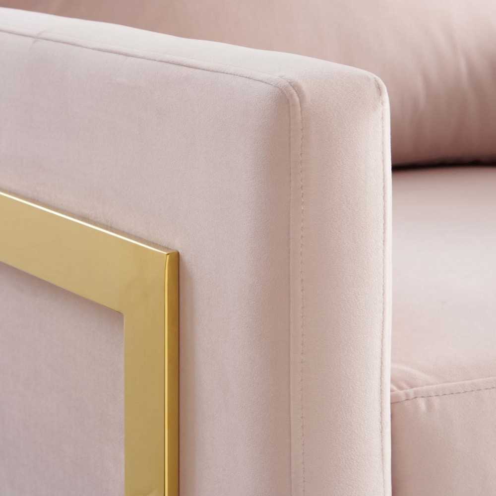 Posse Performance Velvet Accent Chair, Gold Pink