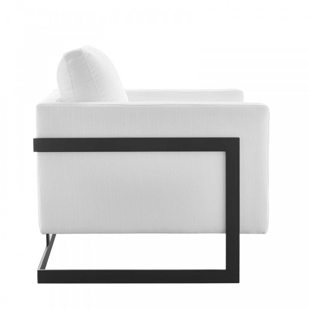 Posse Upholstered Fabric Accent Chair, Black White