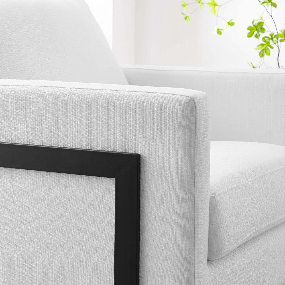 Posse Upholstered Fabric Accent Chair, Black White