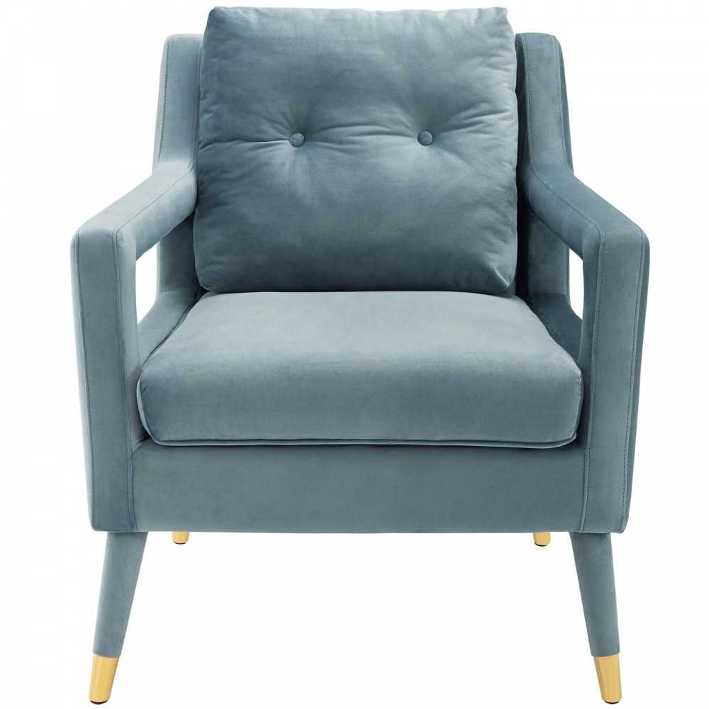 Premise Armchair Performance Velvet Set of 2, Light Blue