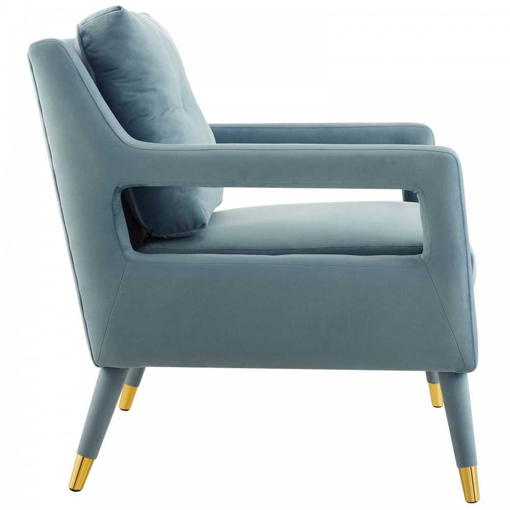 Premise Armchair Performance Velvet Set of 2, Light Blue