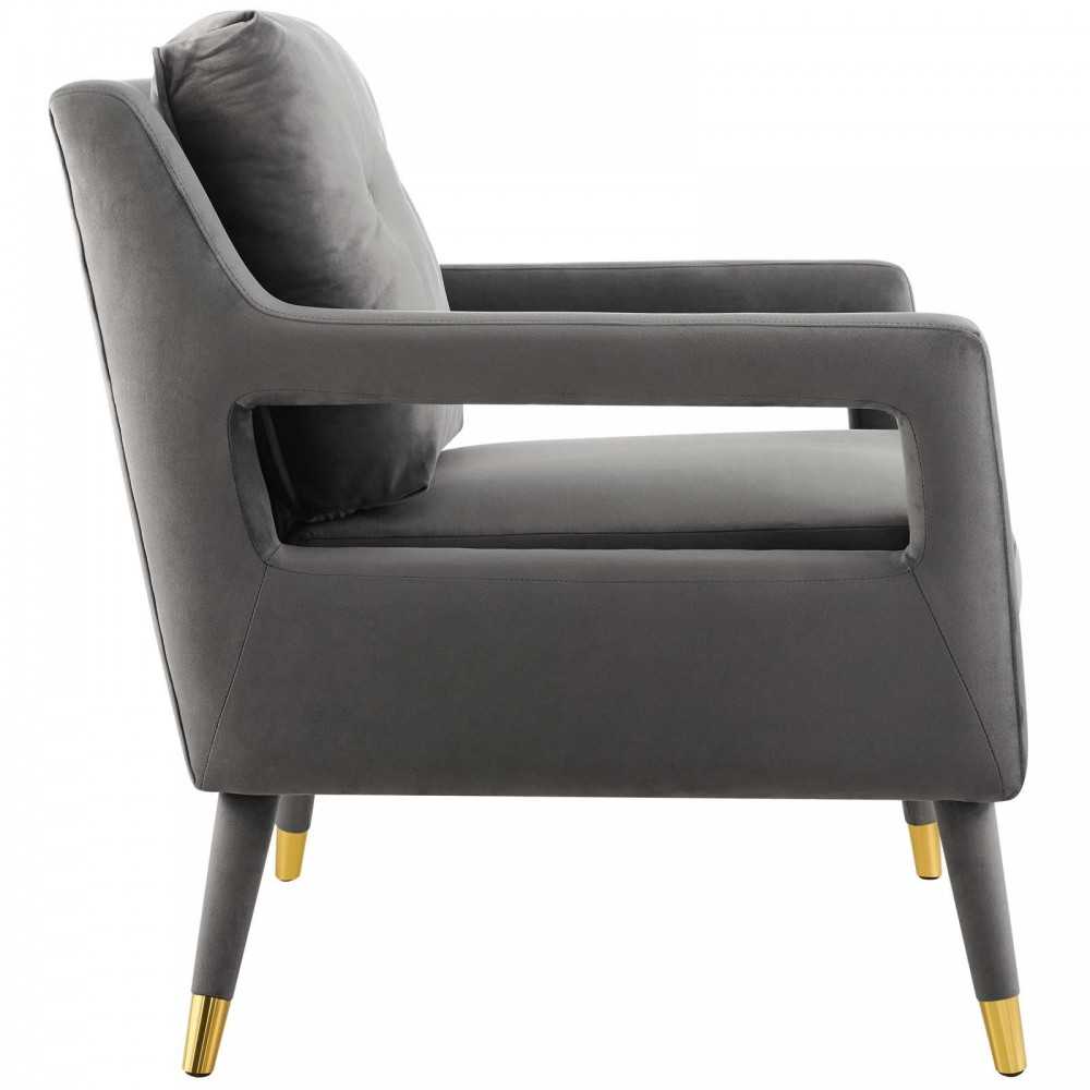 Premise Armchair Performance Velvet Set of 2, Gray