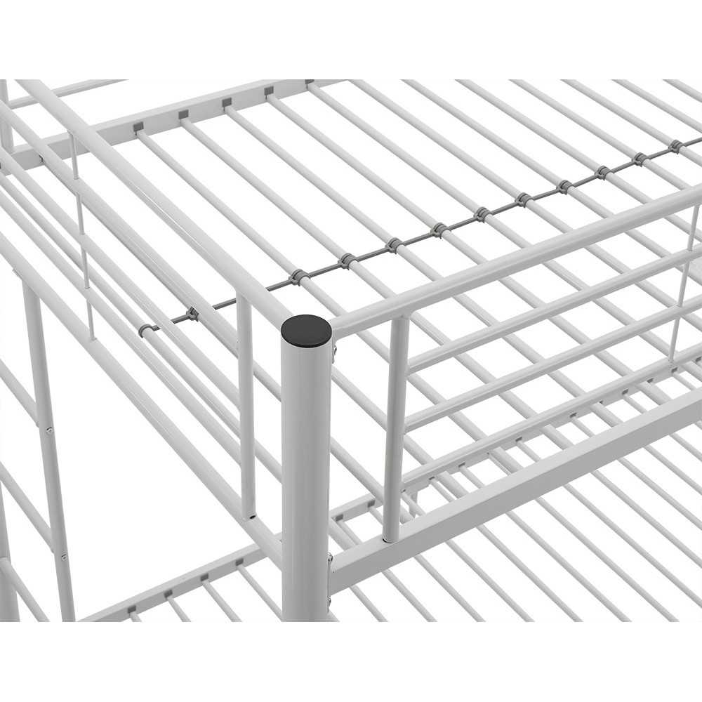 Premium Metal Twin over Full Bunk Bed - White