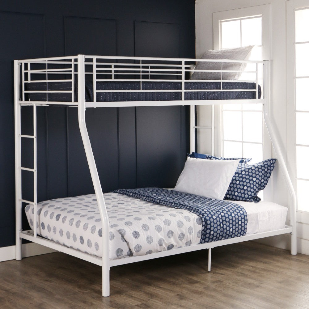 Premium Metal Twin over Full Bunk Bed - White