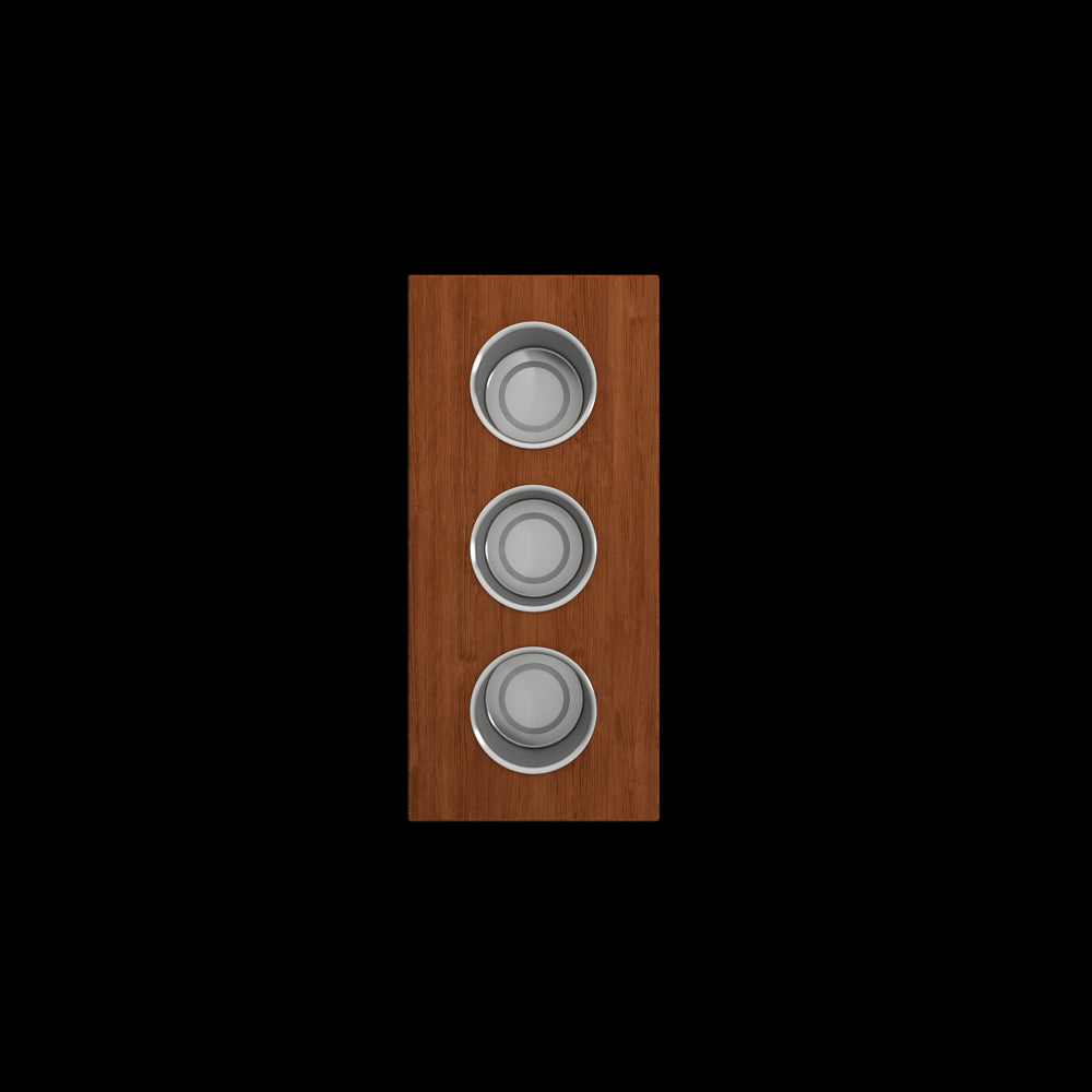 Prep Board Set for Workstation Sinks with 3 Round Stainless Steel Bowls, Mahogany, L