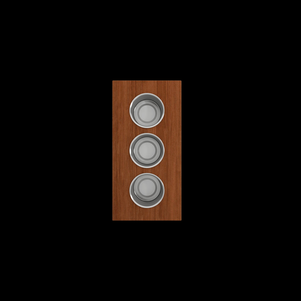 Prep Board Set for Workstation Sinks with 3 Round Stainless Steel Bowls, Mahogany, M