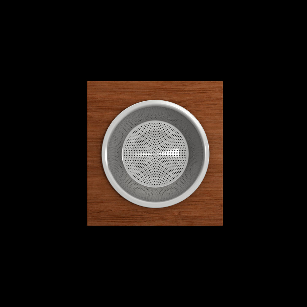 Prep Board Set for Workstation Sinks with Round Steel Mixing Bowl and Colander, Mahogany, 2320 0014