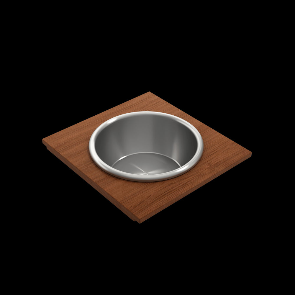 Prep Board Set for Workstation Sinks with Round Steel Mixing Bowl and Colander, Mahogany, 2320 0014