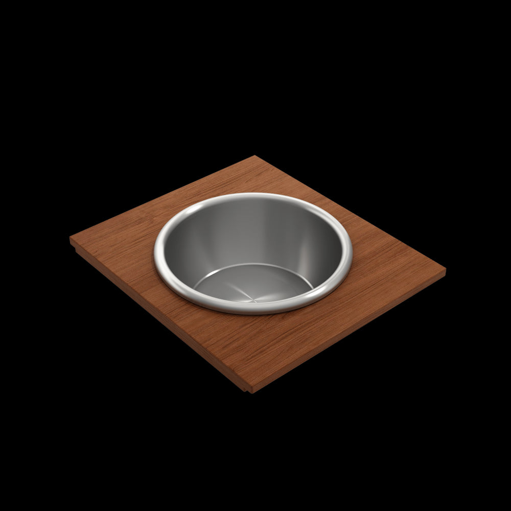 Prep Board Set for Workstation Sinks with Round Steel Mixing Bowl and Colander, Mahogany, 2320 0015