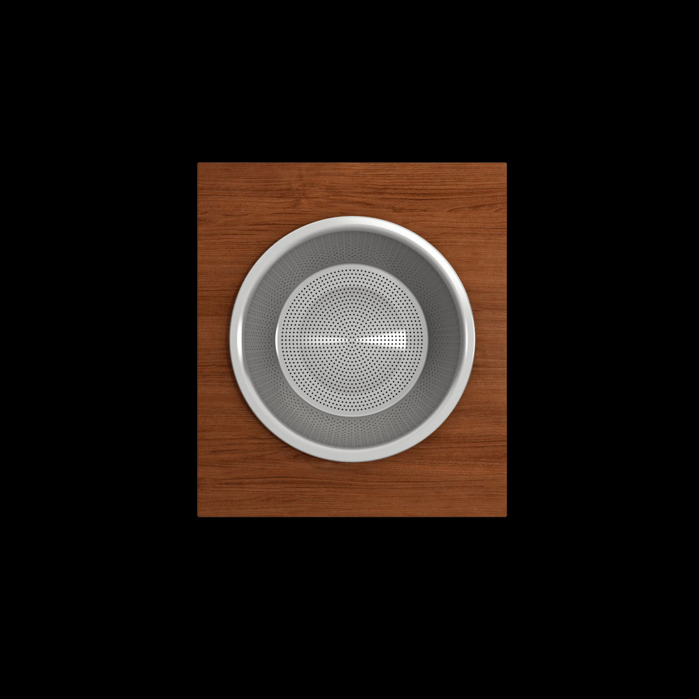Prep Board Set for Workstation Sinks with Round Steel Mixing Bowl and Colander, Mahogany, 2320 0015