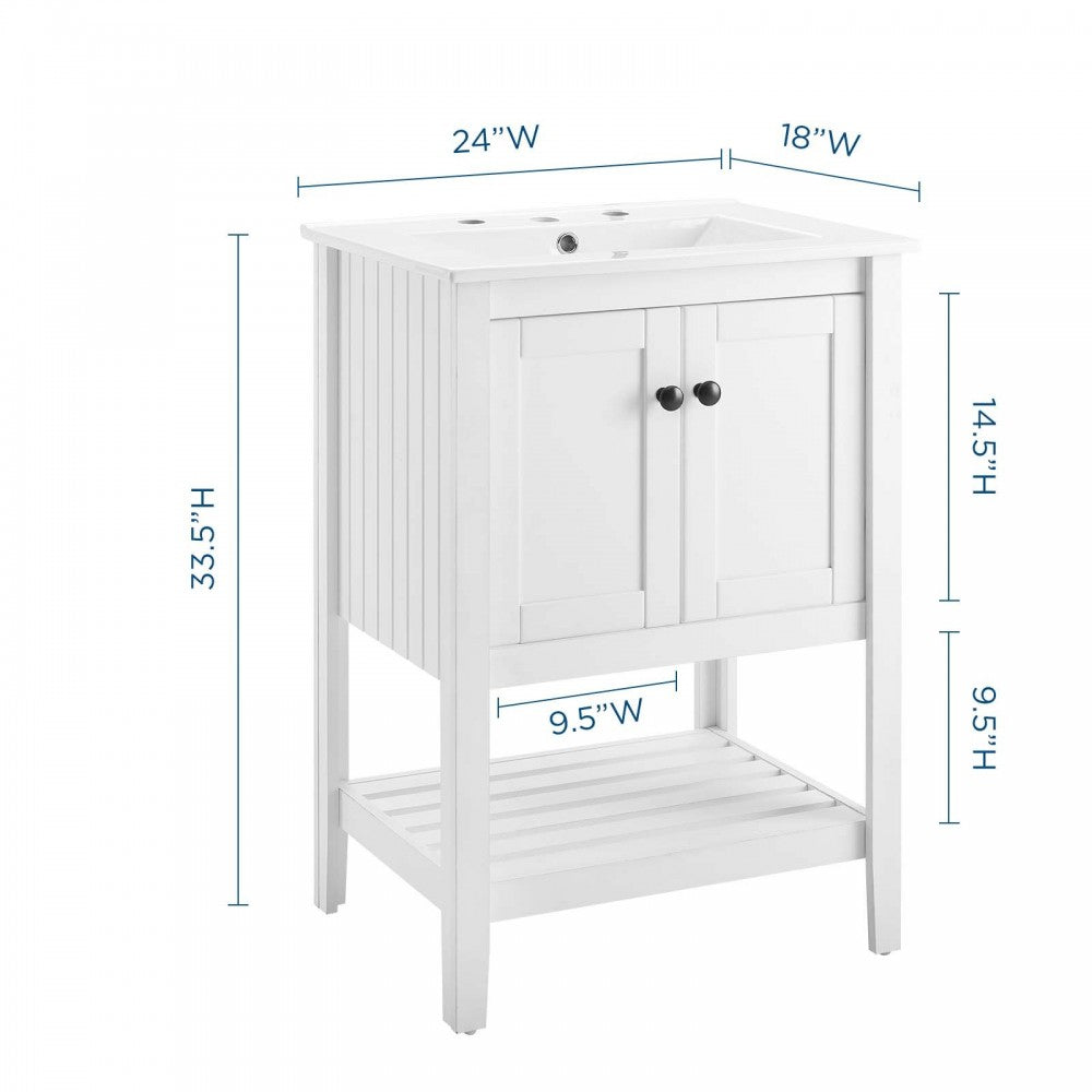 Prestige 24" Bathroom Vanity, White White
