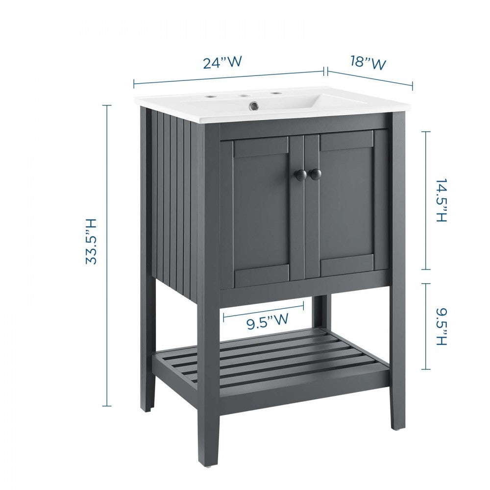 Prestige 24" Bathroom Vanity, Gray White