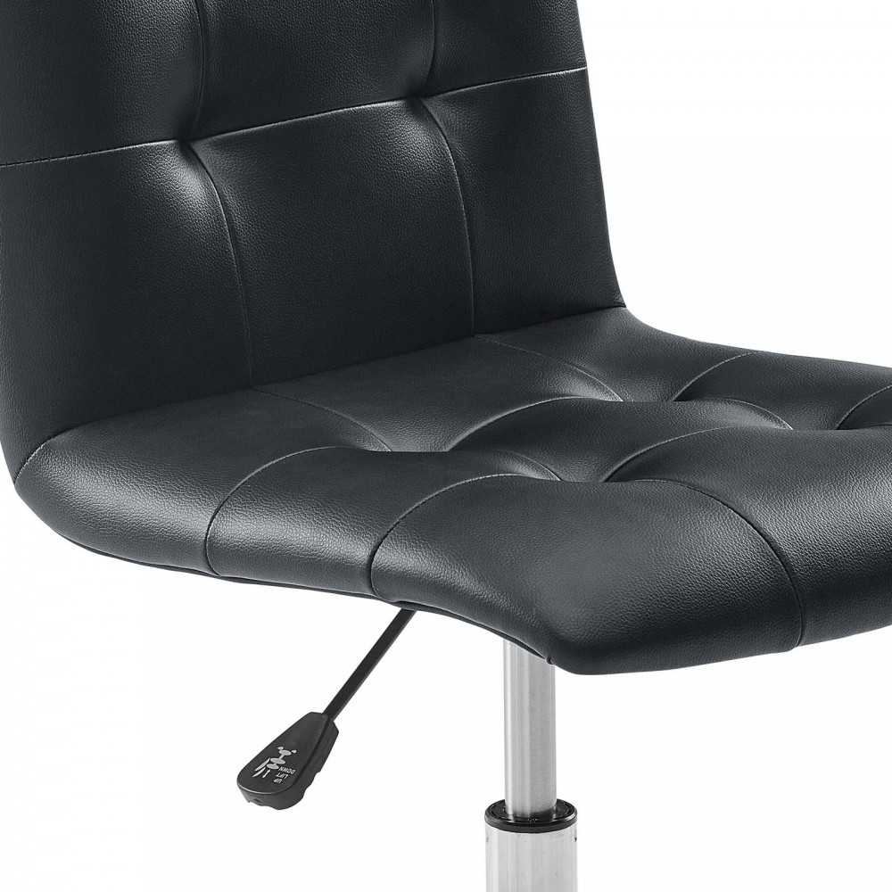 Prim Armless Mid Back Office Chair, Black