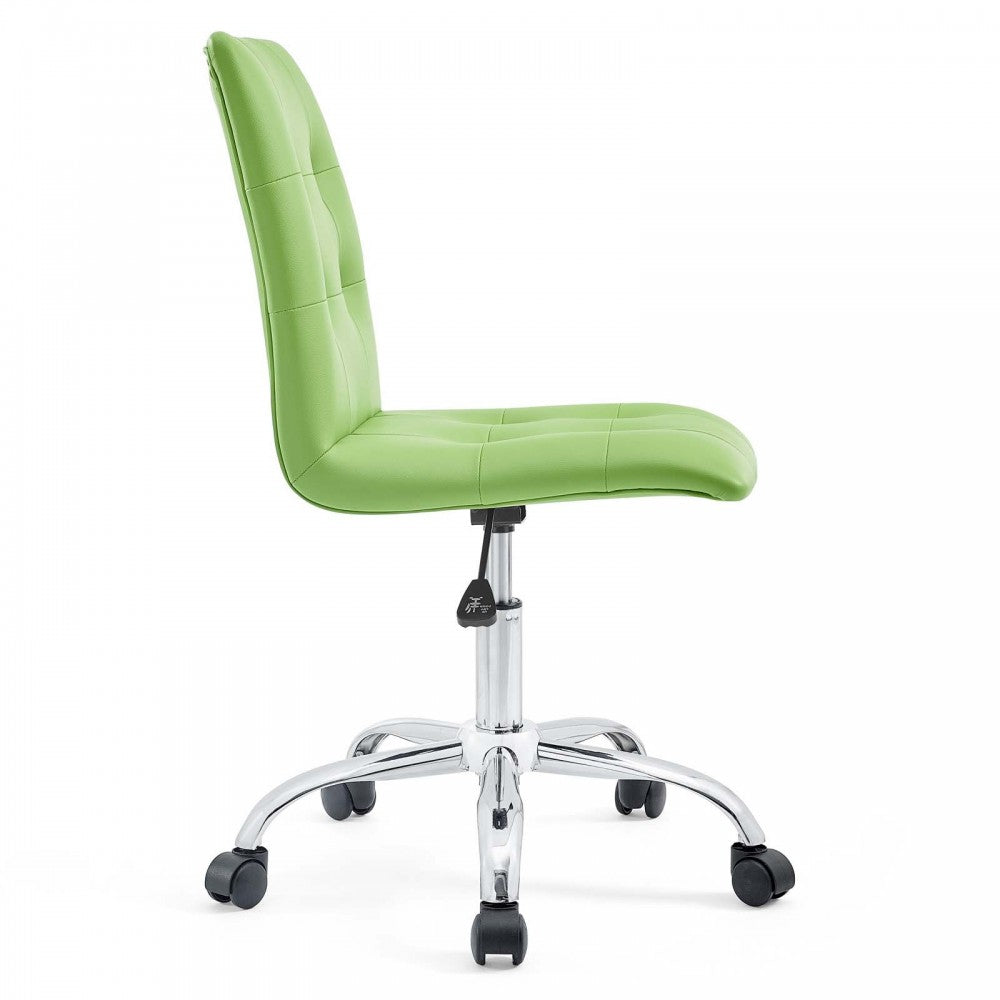 Prim Armless Mid Back Office Chair, Bright Green