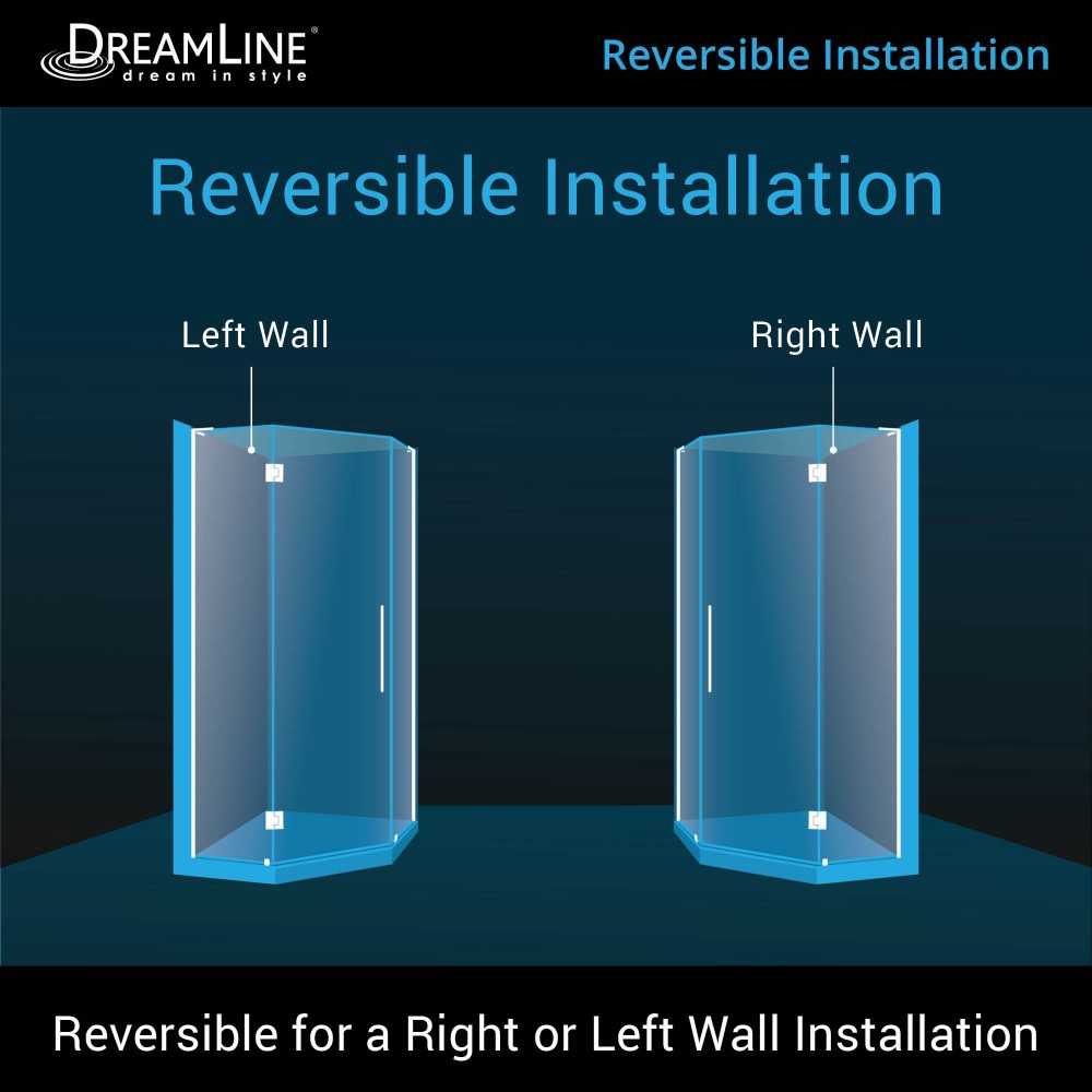 Prism Plus 40 in. x 72 in. Frameless Neo-Angle Hinged Shower Enclosure in Chrome