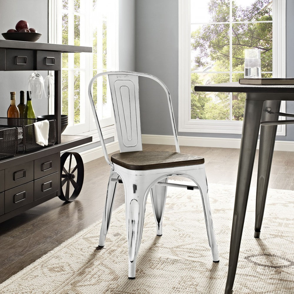 Promenade Bamboo Side Chair, White