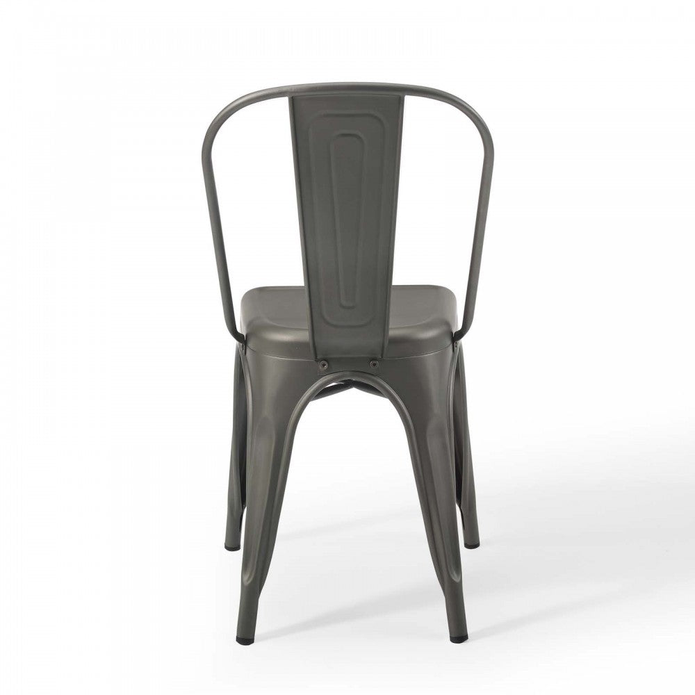 Promenade Bistro Dining Side Chair Set of 2, Gunmetal